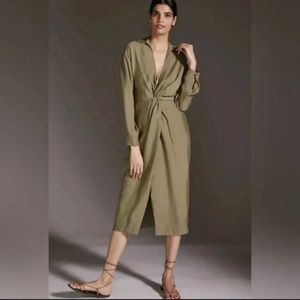 Anthropologie graziella twist waist shirt dress NWT